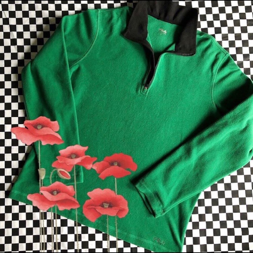 Green🐍💚🐉 Fila Fleece Pullover - Men’s L🔥
